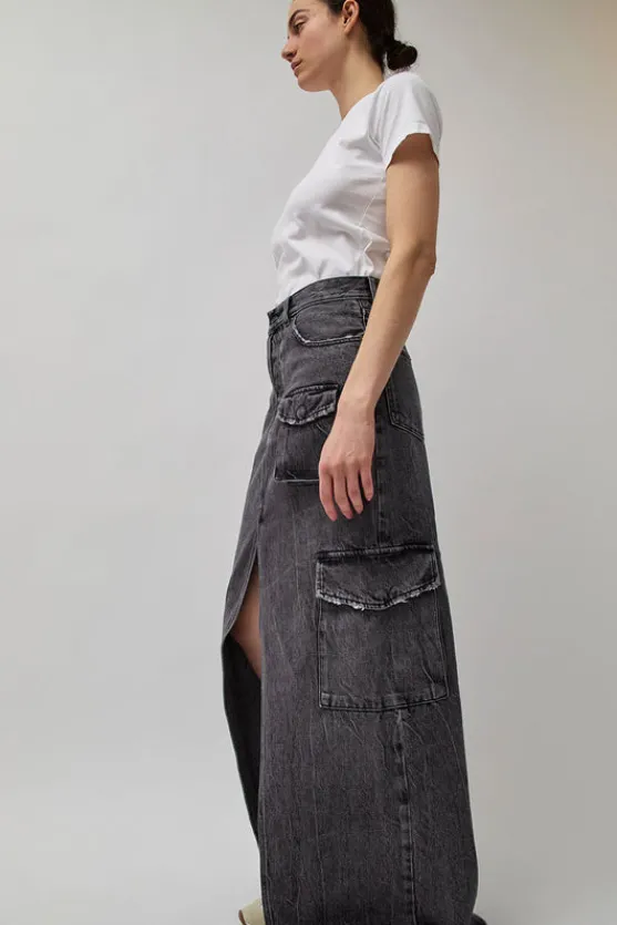 Skylar Denim Skirt in Marble Black^No.6 Store Best