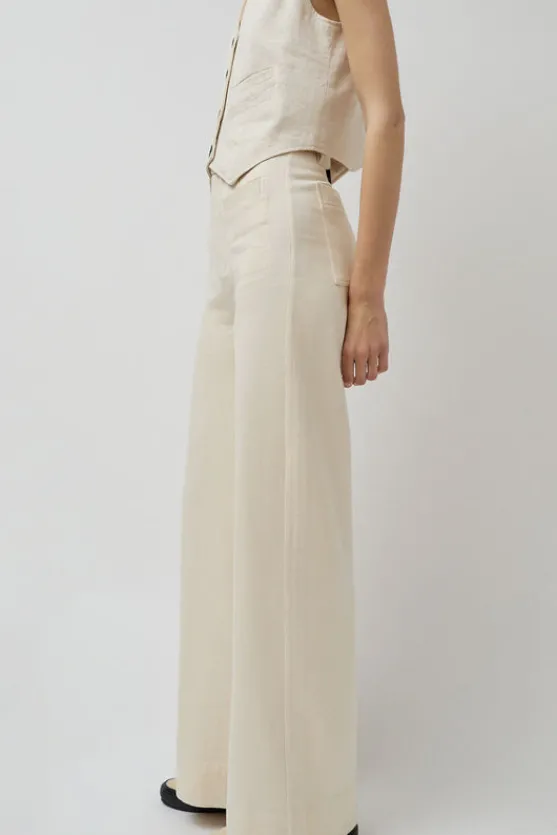 Soft Hank Pant in Bone^No.6 Store Sale