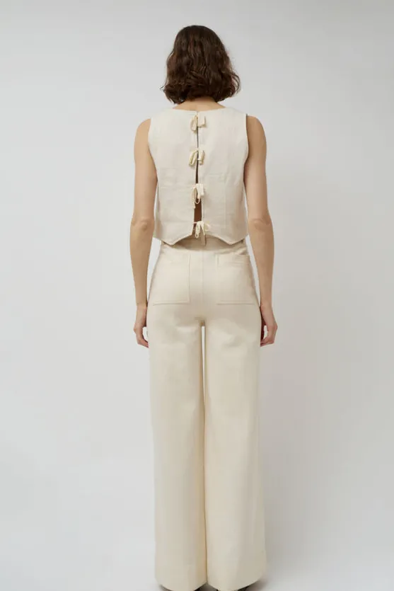 Soft Hank Pant in Bone^No.6 Store Sale