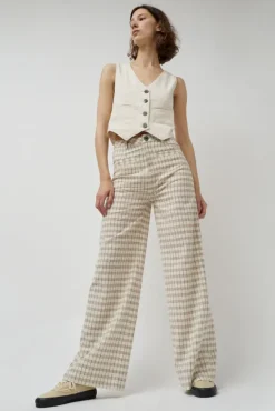 Soft Hank Pant in Bone Plaid^No.6 Store New