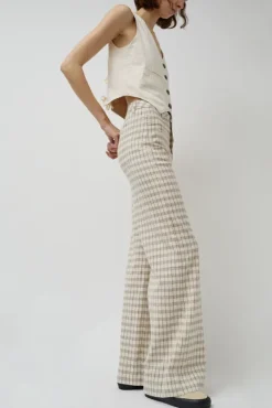 Soft Hank Pant in Bone Plaid^No.6 Store New