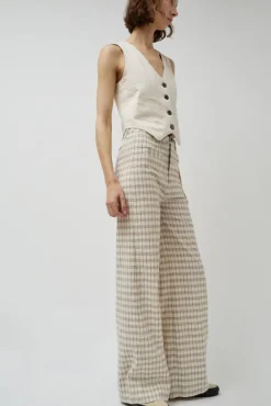 Soft Hank Pant in Bone Plaid^No.6 Store New