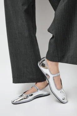 Square Toe Mary Jane in Silver Mirror^No.6 Store Discount