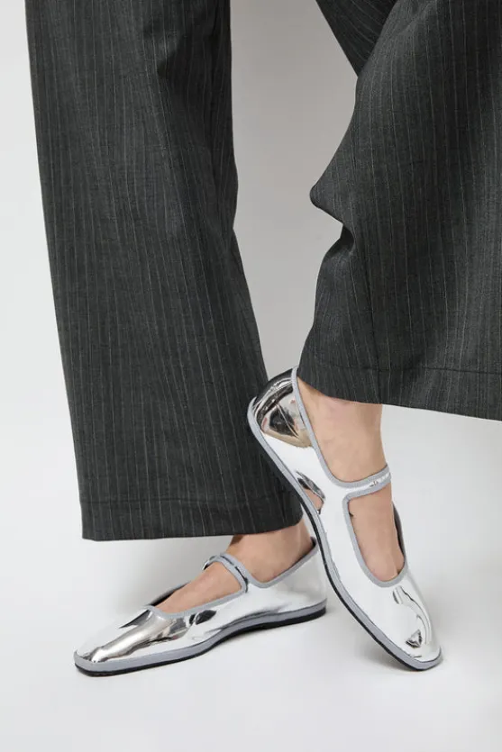 Square Toe Mary Jane in Silver Mirror^No.6 Store Discount