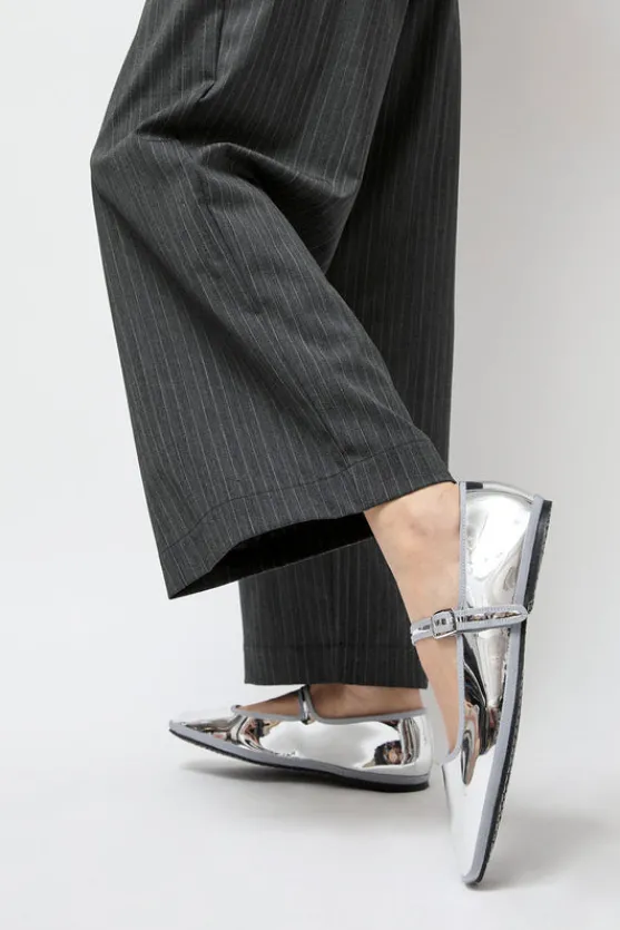 Square Toe Mary Jane in Silver Mirror^No.6 Store Discount