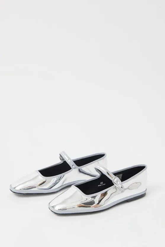 Square Toe Mary Jane in Silver Mirror^No.6 Store Discount