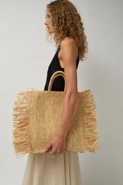Straight Fringe Square Bag in Natural^No.6 Store Discount