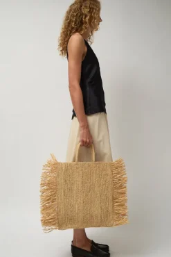 Straight Fringe Square Bag in Natural^No.6 Store Discount