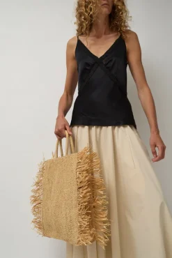 Straight Fringe Square Bag in Natural^No.6 Store Discount