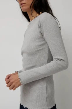 Tav Long Sleeve in Grey Melange^No.6 Store Discount