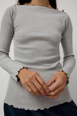 Tav Long Sleeve in Grey Melange^No.6 Store Discount