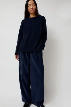 Thin Corduroy Wide Leg Pants in Navy^No.6 Store Clearance