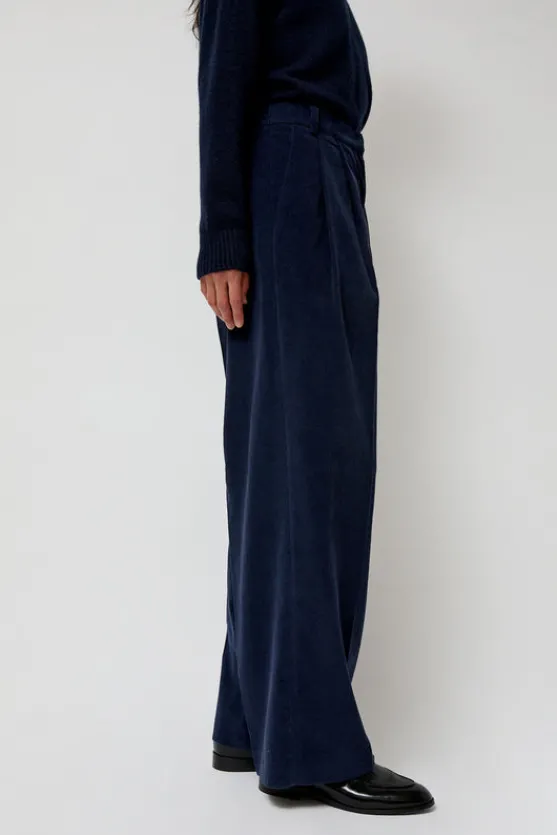 Thin Corduroy Wide Leg Pants in Navy^No.6 Store Clearance