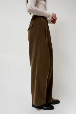 Thin Corduroy Wide Leg Pants in Light Brown^No.6 Store Discount