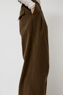 Thin Corduroy Wide Leg Pants in Light Brown^No.6 Store Discount