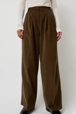 Thin Corduroy Wide Leg Pants in Light Brown^No.6 Store Discount
