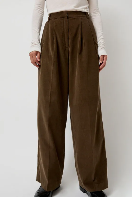 Thin Corduroy Wide Leg Pants in Light Brown^No.6 Store Discount