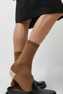 Tricolor Cotton Socks in Brown^No.6 Store Outlet