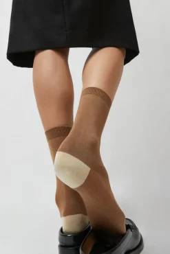 Tricolor Cotton Socks in Brown^No.6 Store Outlet