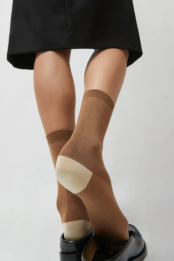 Tricolor Cotton Socks in Brown^No.6 Store Outlet