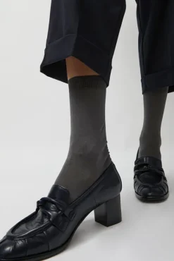 Tricolor Cotton Socks in Charcoal^No.6 Store Outlet