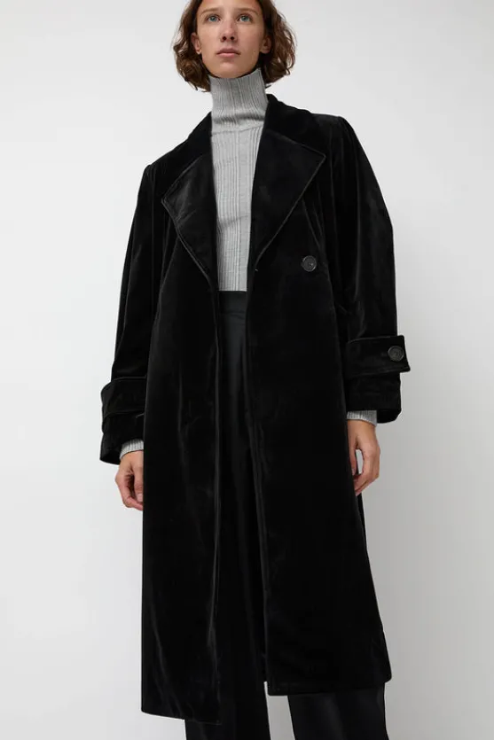 Trigonal Fall Coat in Black Velvet^No.6 Store Hot