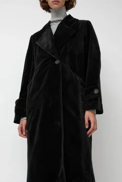 Trigonal Fall Coat in Black Velvet^No.6 Store Hot