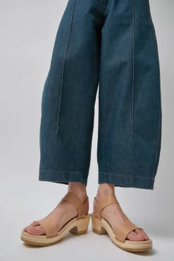 Two Strap Clog on Mid Heel in Desert^No.6 Store Discount