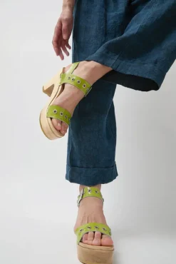 Two Strap Clog on Platform in Apple Patent with Eyelets^No.6 Store New