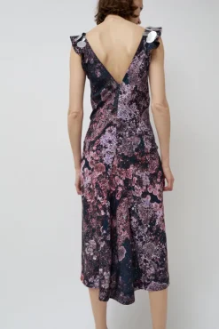 V Neck Sequin Dress in Purple Landscape^No.6 Store Sale