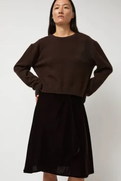 Velvet Midi Wrap Skirt in Brown^No.6 Store Best