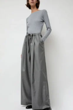 Virgin Wool Tailored Shared Pants in Gray^No.6 Store Sale