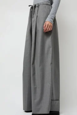 Virgin Wool Tailored Shared Pants in Gray^No.6 Store Sale