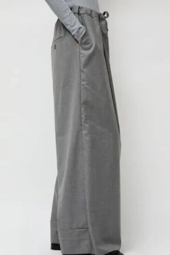 Virgin Wool Tailored Shared Pants in Gray^No.6 Store Sale