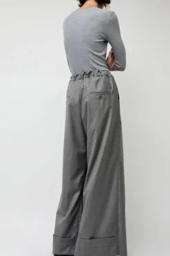 Virgin Wool Tailored Shared Pants in Gray^No.6 Store Sale