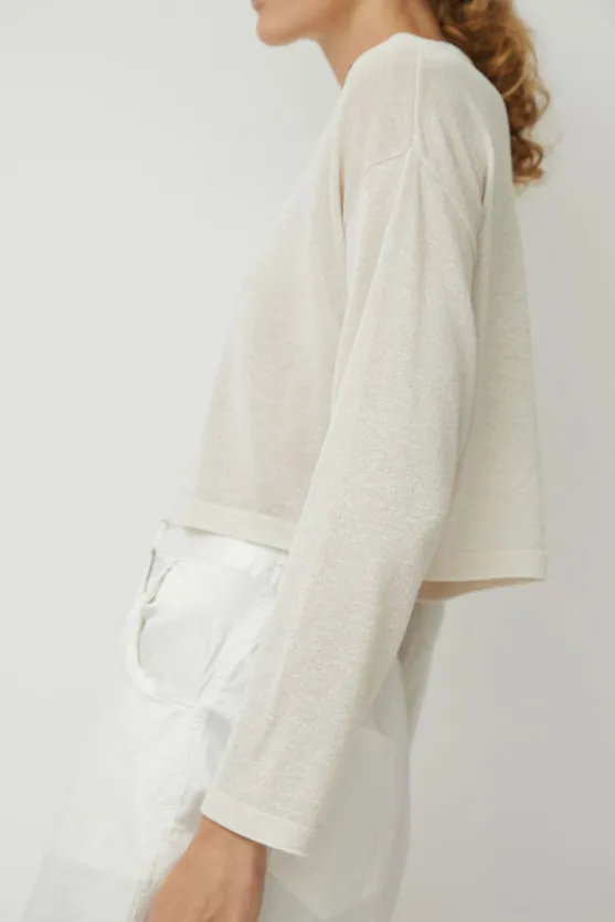 Viscose Shimmery Cardigan in White^No.6 Store New