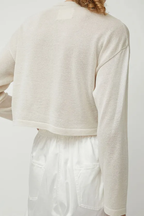 Viscose Shimmery Cardigan in White^No.6 Store New