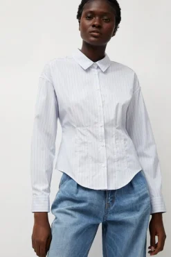 Waisted Shirt in English Stripe^No.6 Store Sale