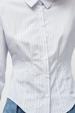 Waisted Shirt in English Stripe^No.6 Store Sale