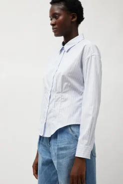 Waisted Shirt in English Stripe^No.6 Store Sale