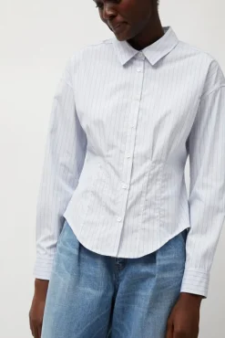 Waisted Shirt in English Stripe^No.6 Store Sale