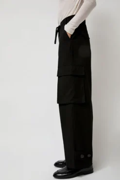 Wool Blend Cargo Pants in Black^No.6 Store Sale