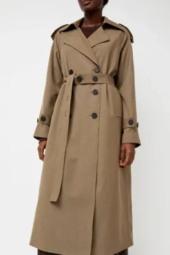 Wool Blend Long Trench in Light Olive^No.6 Store Discount