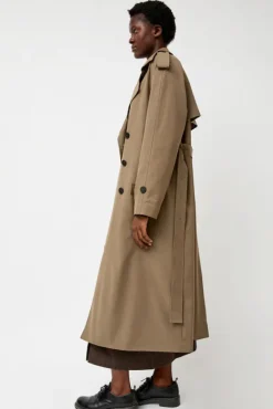 Wool Blend Long Trench in Light Olive^No.6 Store Discount