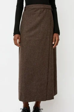Wool Blend Maxi Wrap Skirt in Brown^No.6 Store Online