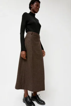 Wool Blend Maxi Wrap Skirt in Brown^No.6 Store Online