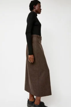 Wool Blend Maxi Wrap Skirt in Brown^No.6 Store Online