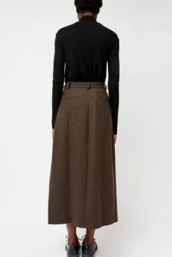 Wool Blend Maxi Wrap Skirt in Brown^No.6 Store Online