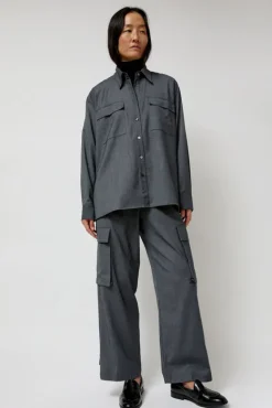 Wool Blend Shirt in Gray^No.6 Store New