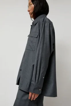Wool Blend Shirt in Gray^No.6 Store New